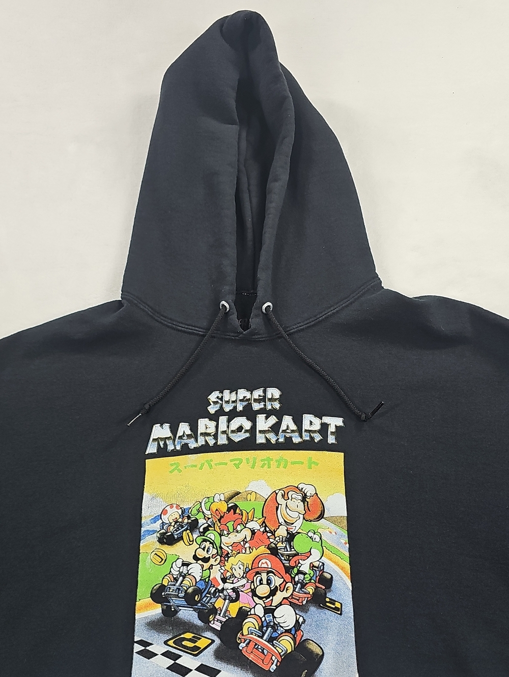 Source Unknown Black Super Mario Kart Cropped Top Graphic Hoodie